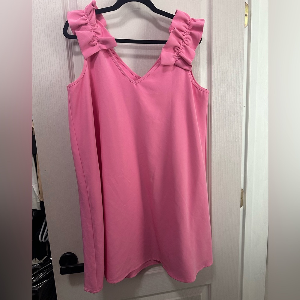 Mud Pie Vibrant Pink Dress with Bow Accents